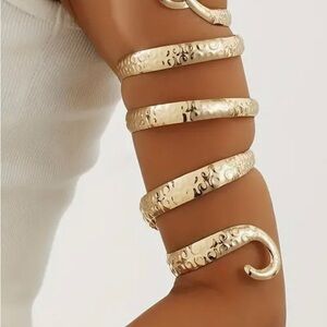 Gold Hammered Cuff Bracelet